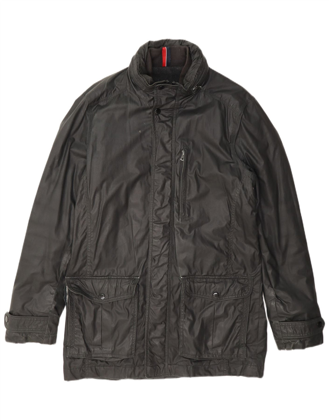 Tommy Hilfiger Herre imiteret læder Utility Jacket UK 38 Medium Grey