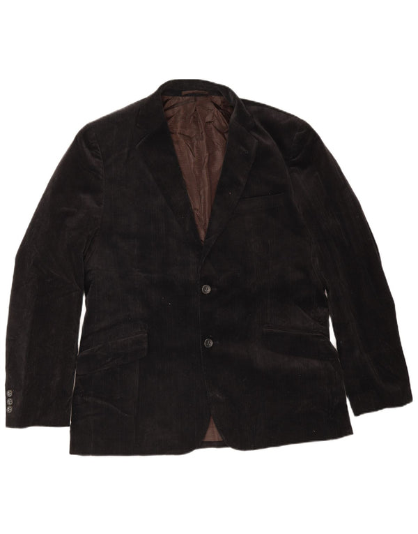 Jasper Conran Herre 2-knaps Corduroy Blazer Jacket UK 40 Stor Sort Bomuld