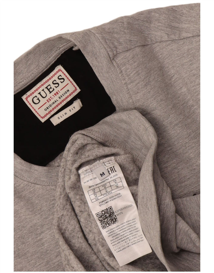 Guess Herre Slim Fit Sweatshirt Jumper Medium Grå Bomuld