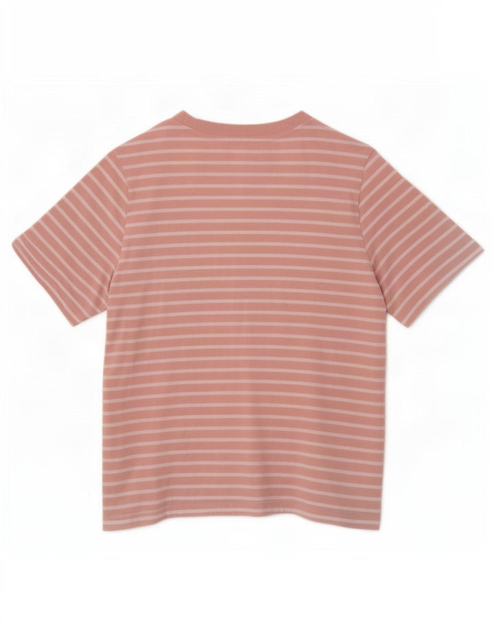 Marks & Spencer T-shirt top til kvinder UK 12 Medium Pink Stribet bomuld