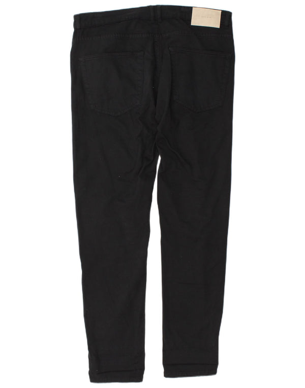 Zara Dame Slim Casual Bukser EU 42 Large W32 L31 Sort Bomuld