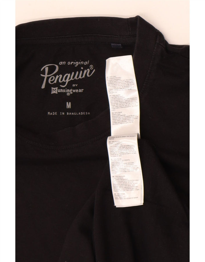 Penguin Herre T-Shirt Top Medium Sort Bomuld