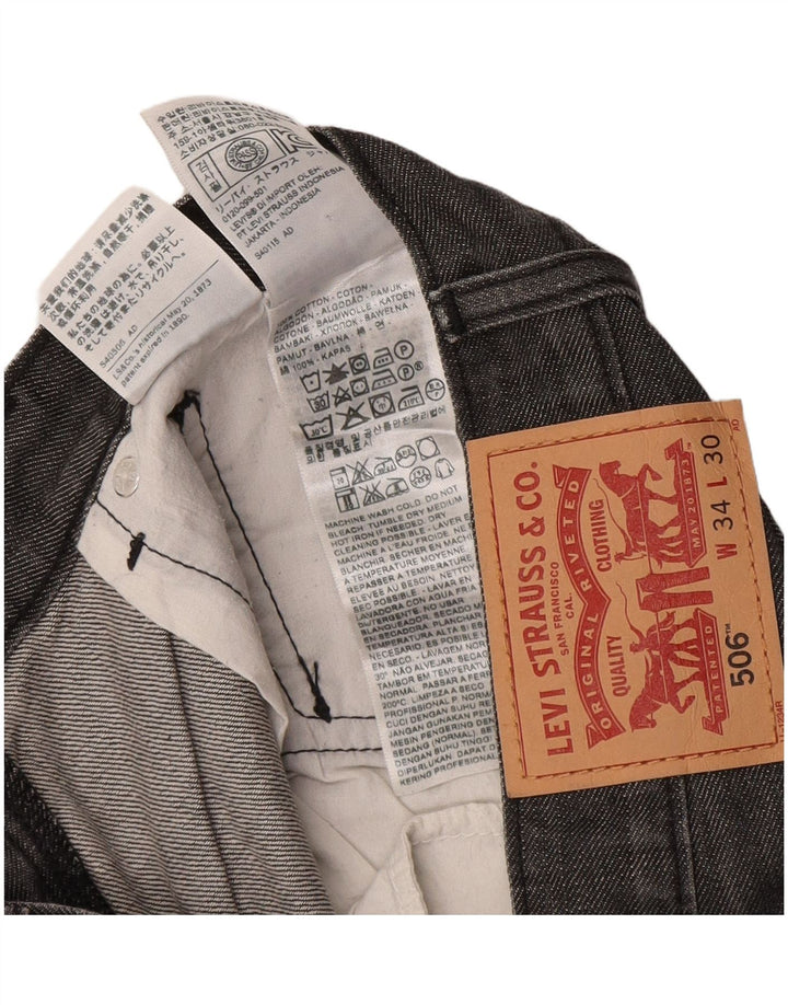Levi's Herre 506 Straight Jeans W34 L30 Grå Bomuld