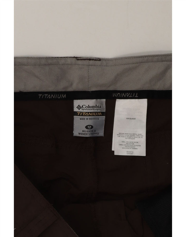 Columbia Womens Bermuda Cargo Shorts US 12 Large W36 Brown Nylon