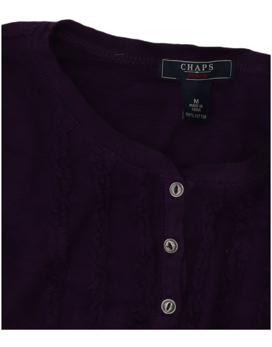 Chaps Dame Top Langærmet UK 14 Medium Lilla Bomuld