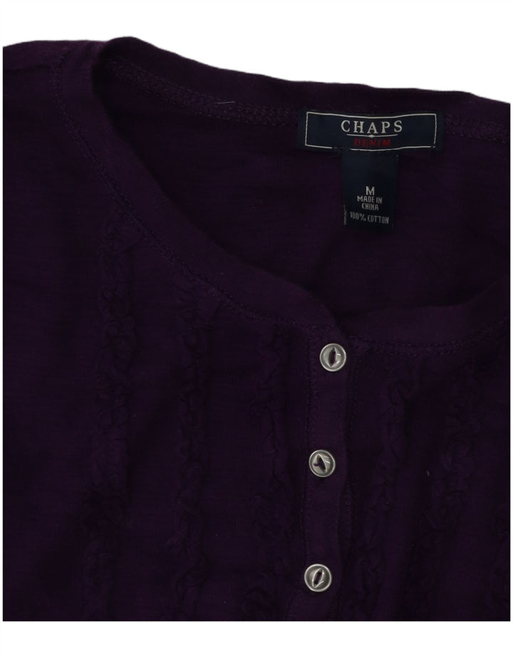 Chaps Dame Top Langærmet UK 14 Medium Lilla Bomuld