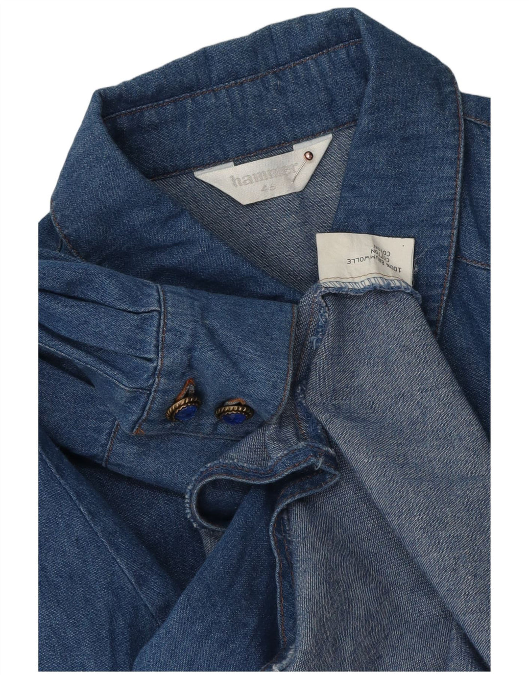 Hammer Dame Oversized Denim Shirt EU 46 XL Blå Bomuld