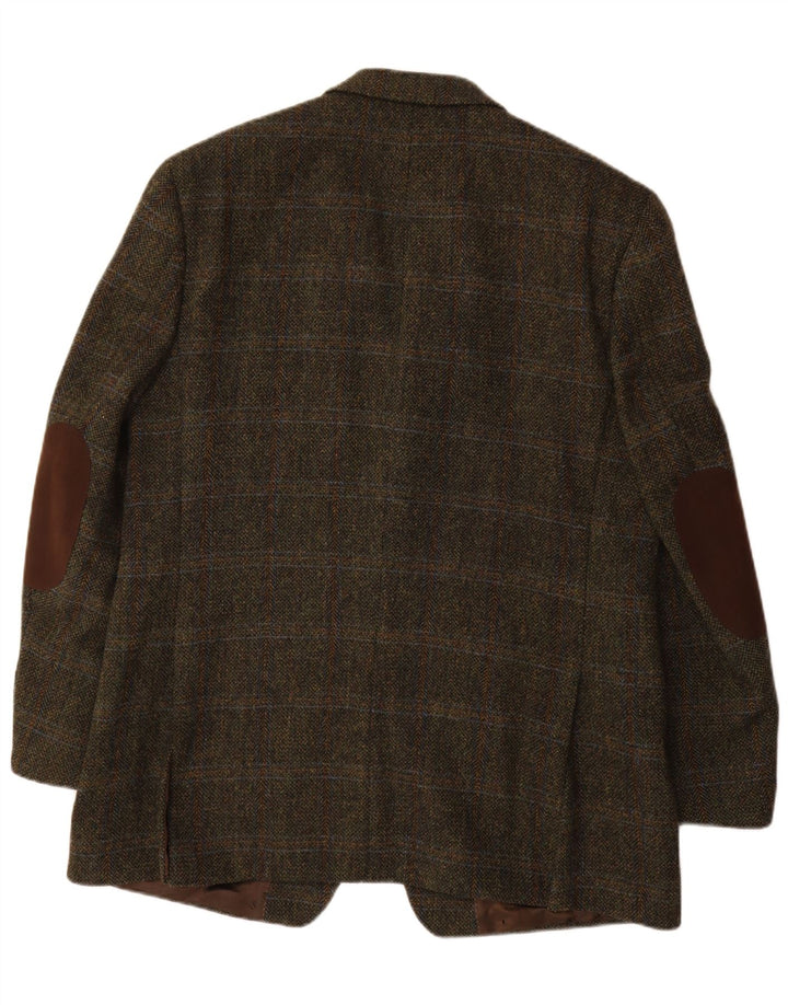 Mario Barutti Herre Harris Tweed Blazer Jacket IT 54 2XL Khaki Check