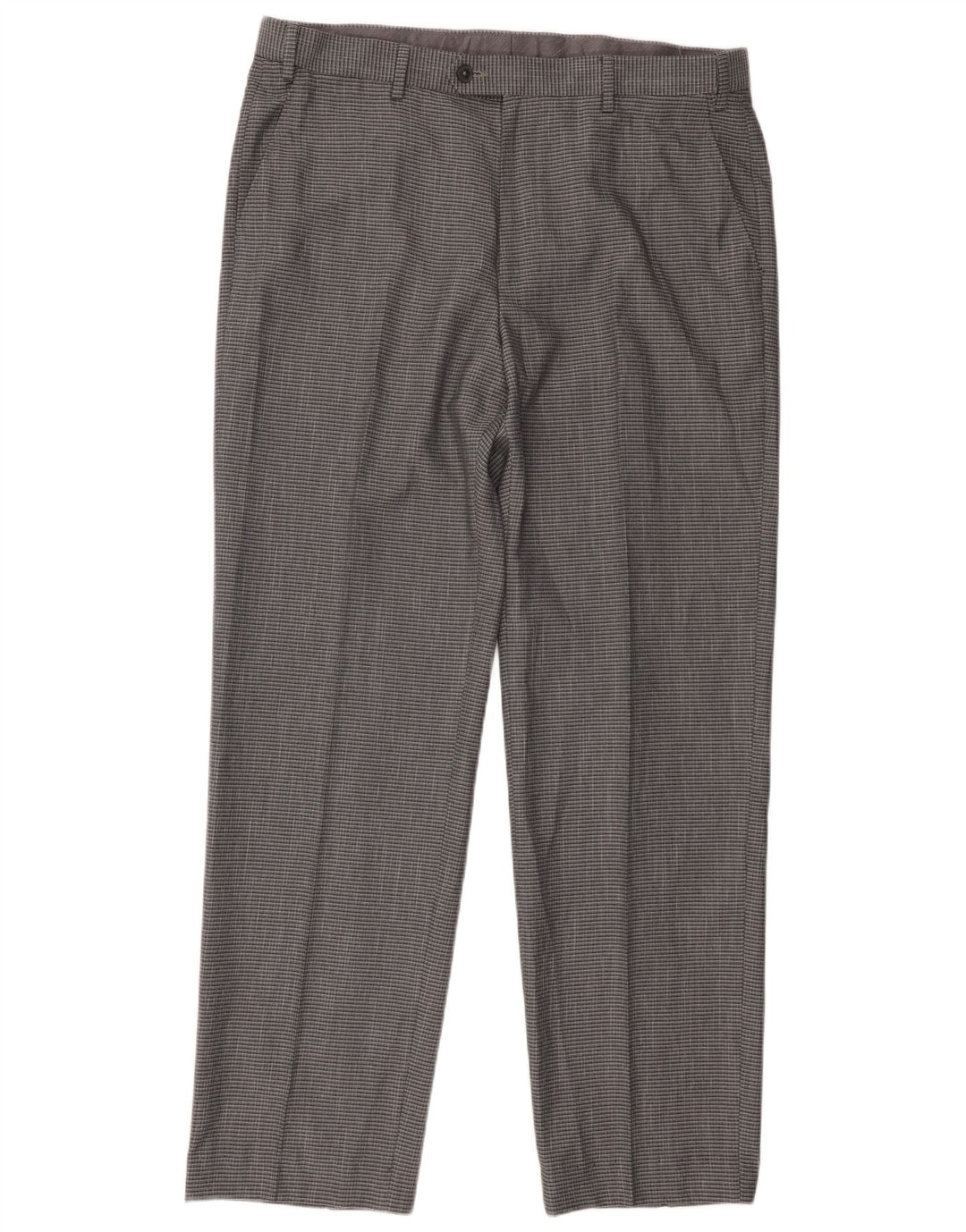 Marks & Spencer Herre Regular Fit Suit Bukser W36 L29 Grå ternet polyester