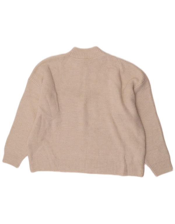 Marks & Spencer sweater med lynlås til kvinder UK 22 3XL Beige Akryl