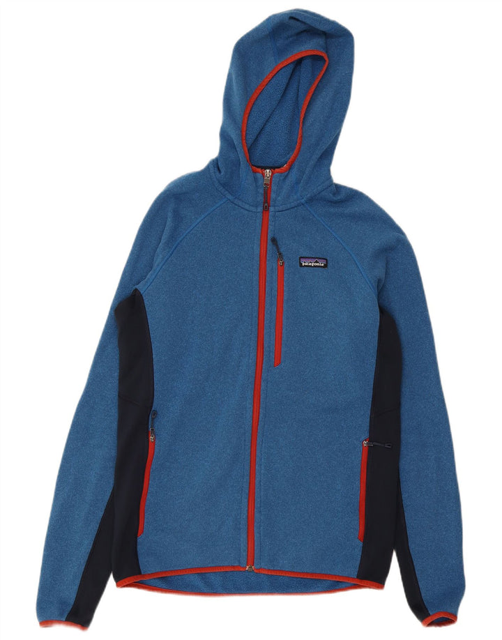 Patagonia Hættetrøje med lynlås til mænd Medium Blue Colourblock Polyester