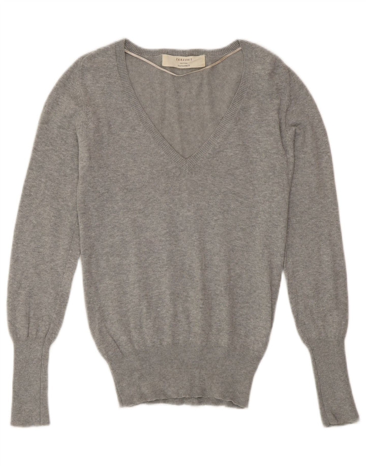 Zara Dame V-hals sweater lille grå