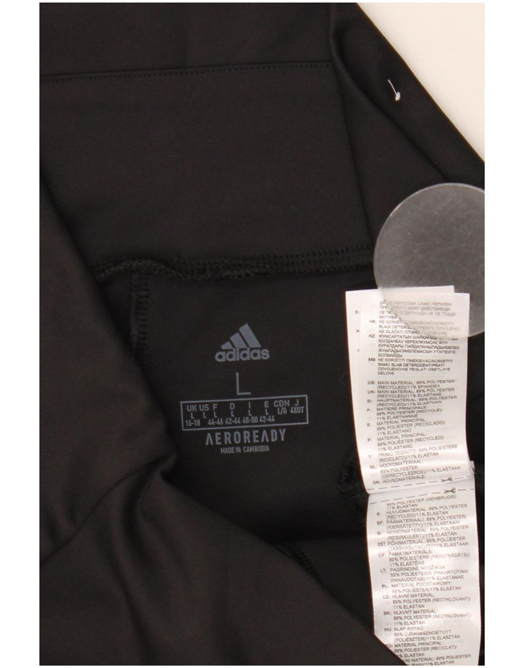 Adidas Aeroready Leggings til kvinder UK 16/18 Large Black Polyester