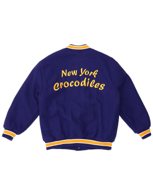 ZARA Girls New York Crocodiles Grafisk Varsity-jakke 9-10 år Marineblå