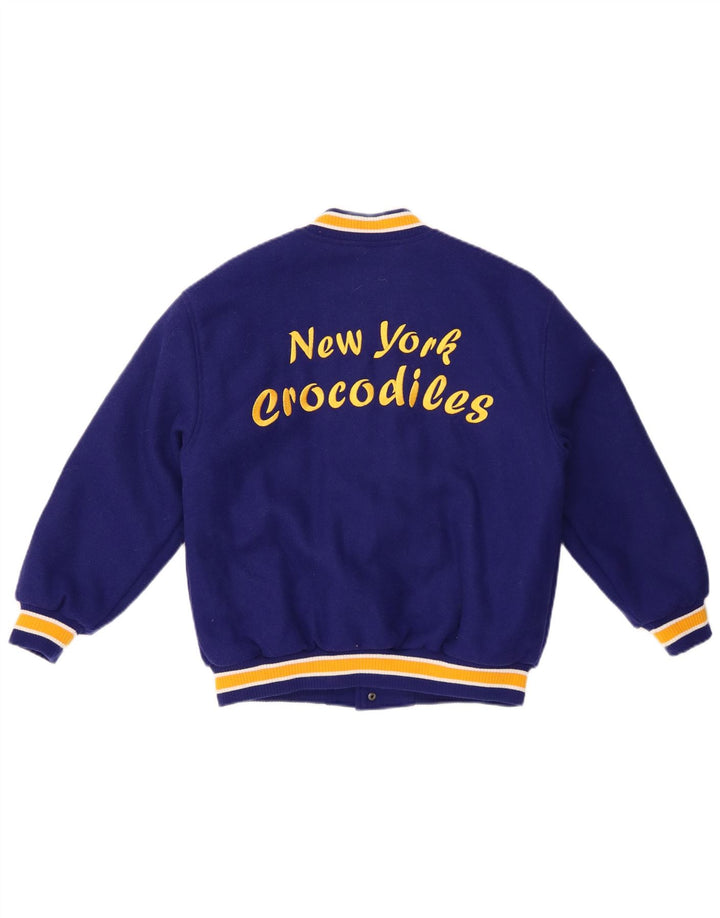 ZARA Girls New York Crocodiles Grafisk Varsity-jakke 9-10 år Marineblå