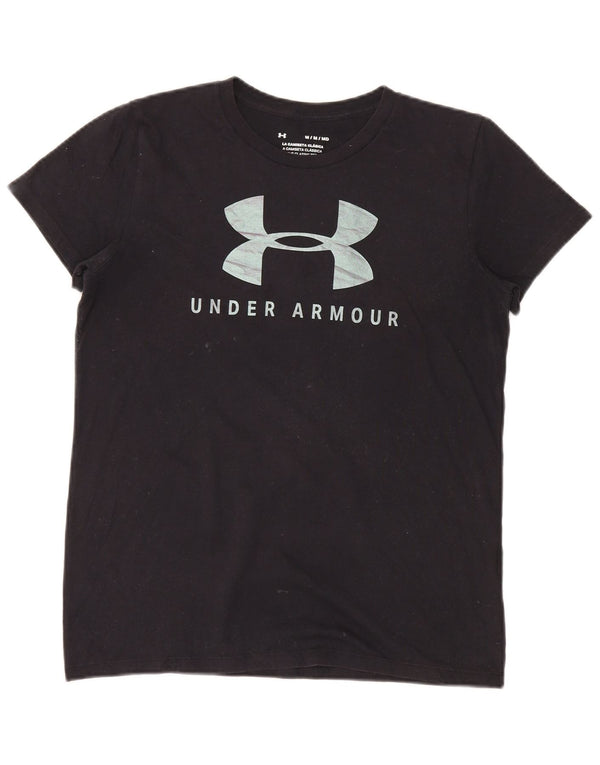 Under Armour Dame Grafisk T-Shirt Top UK 12 Medium Sort