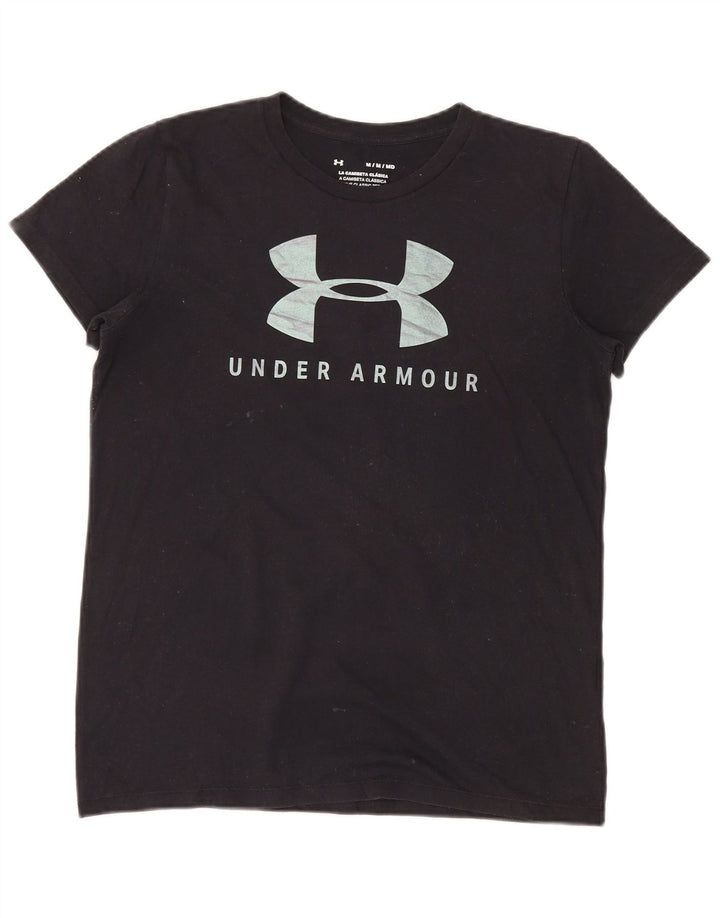 Under Armour Dame Grafisk T-Shirt Top UK 12 Medium Sort