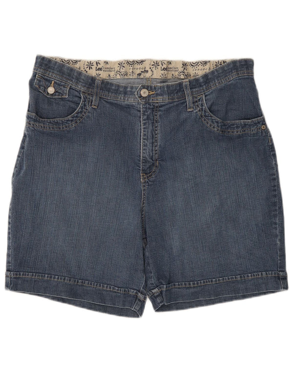 Lee kvinders højtaljede denimshorts US 18 2XL W36 blå bomuld