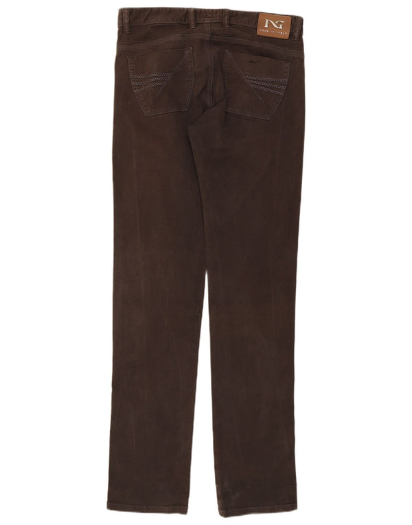 Nero Giardini Straight Jeans til mænd W34 L35 brun bomuld