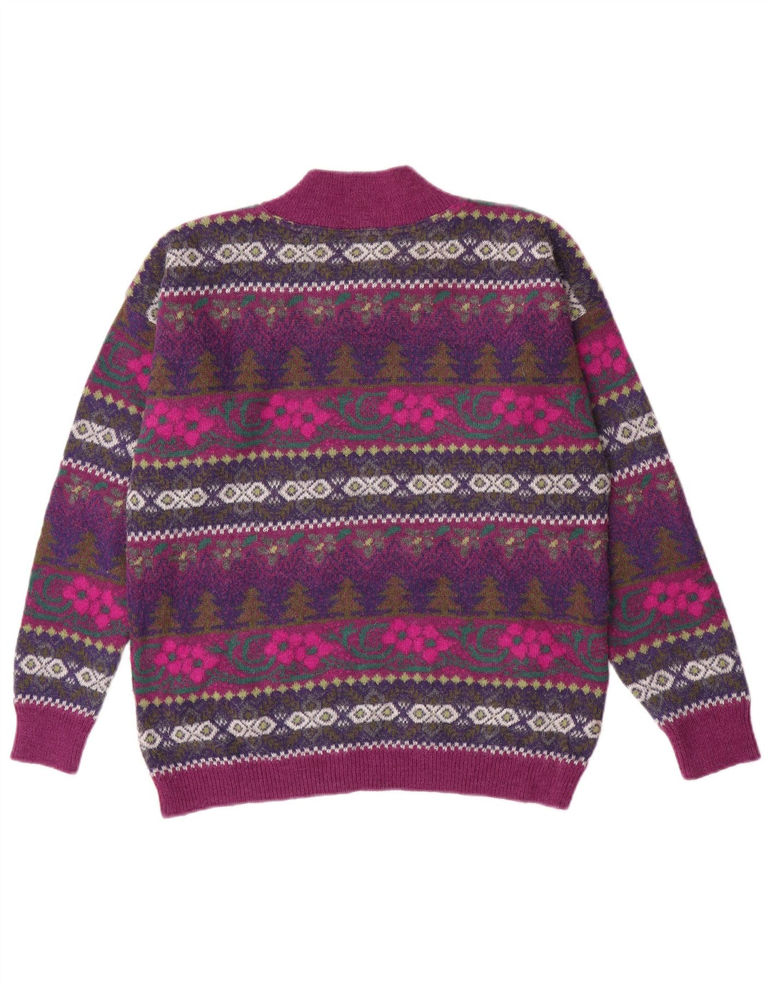 Silvy Womens V-hals sweater IT 46 Large Purple Floral