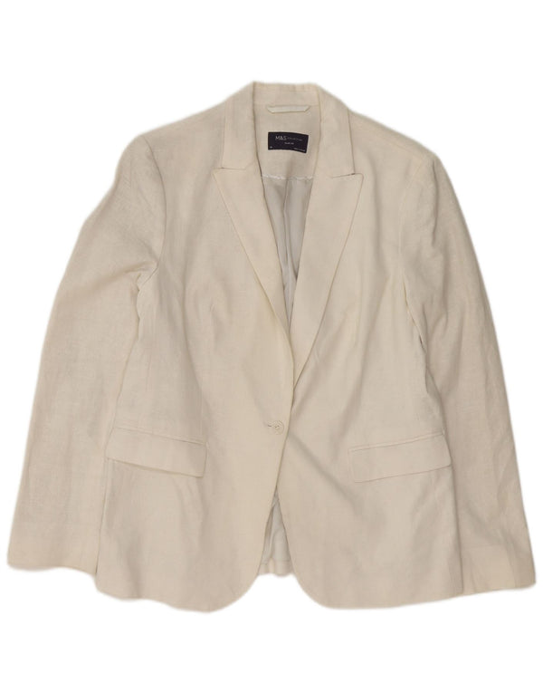 Marks & Spencer Dame 1 Knap Blazer Jacket UK 14 Large White