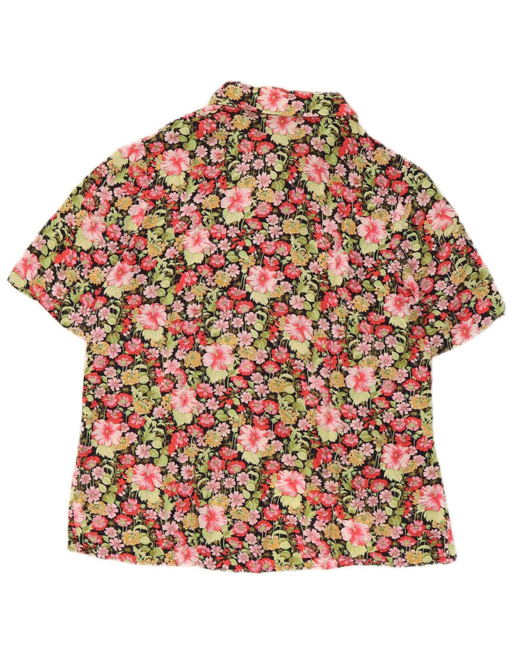 Vintage kvinders kortærmet skjorte UK 12 Medium Multicolored Floral
