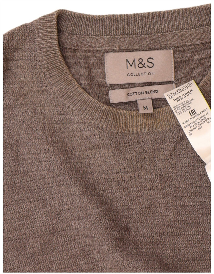 Marks & Spencer Herre sweater med rund hals, mellemgrå bomuld