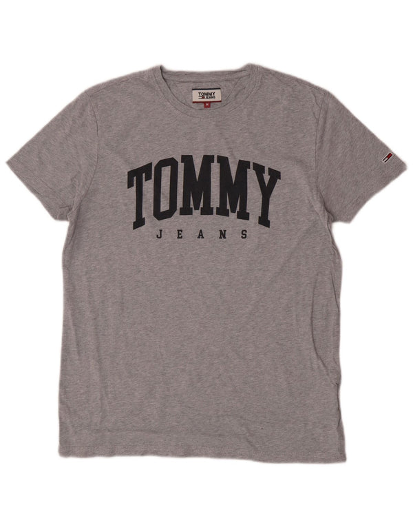 Tommy Hilfiger Herre grafisk T-shirt Top Medium Grey Flecked Bomuld