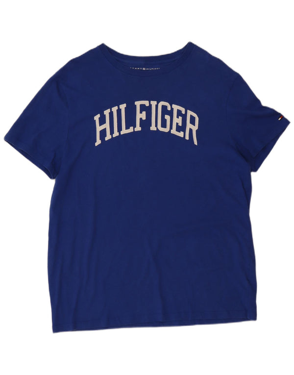 Tommy Hilfiger Herre Regular Graphic T-Shirt Top Lille Blå Bomuld