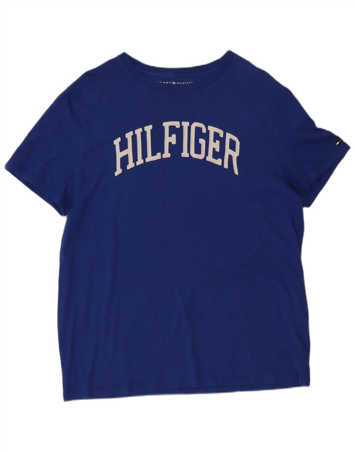 Tommy Hilfiger Herre Regular Graphic T-Shirt Top Lille Blå Bomuld