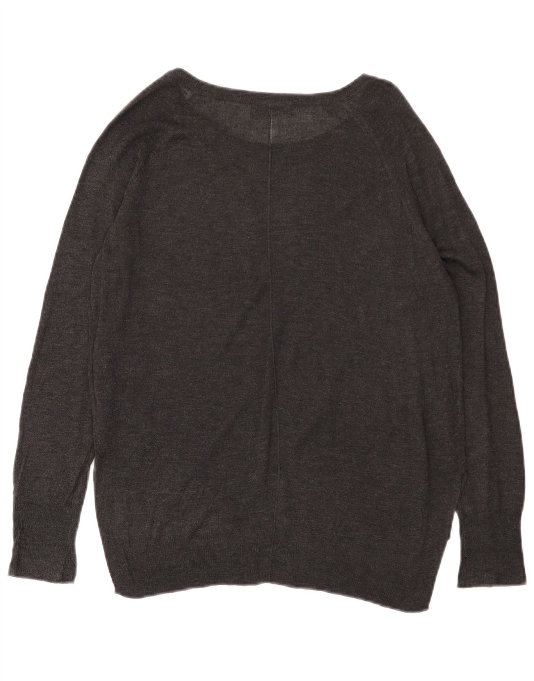 ZARA Dame Boat Neck Jumper Sweater UK 14 Medium Grey Viscose