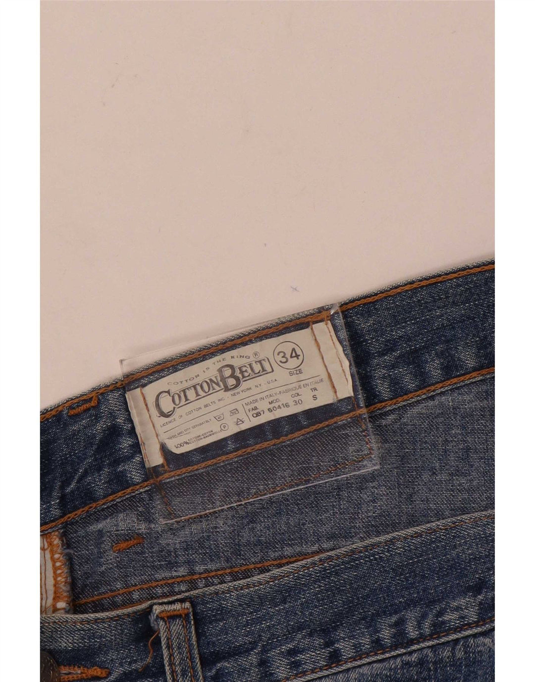 Bomuldsbælte Herre tilspidsede jeans W34 L33 Blå