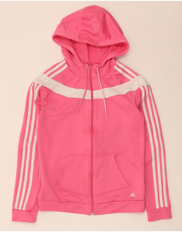 Adidas Dame-hættetrøje Sweater UK 8-10 Small Pink Colourblock Polyester