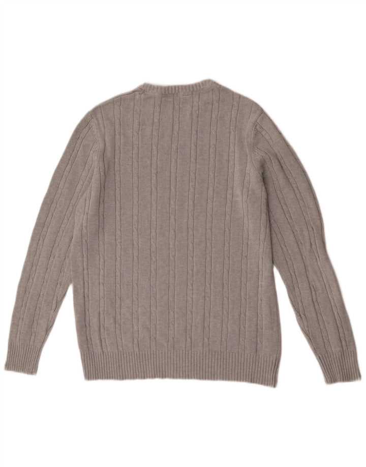 Crew Clothing Herre Crew Neck Jumper Sweater Stor Grå Bomuld