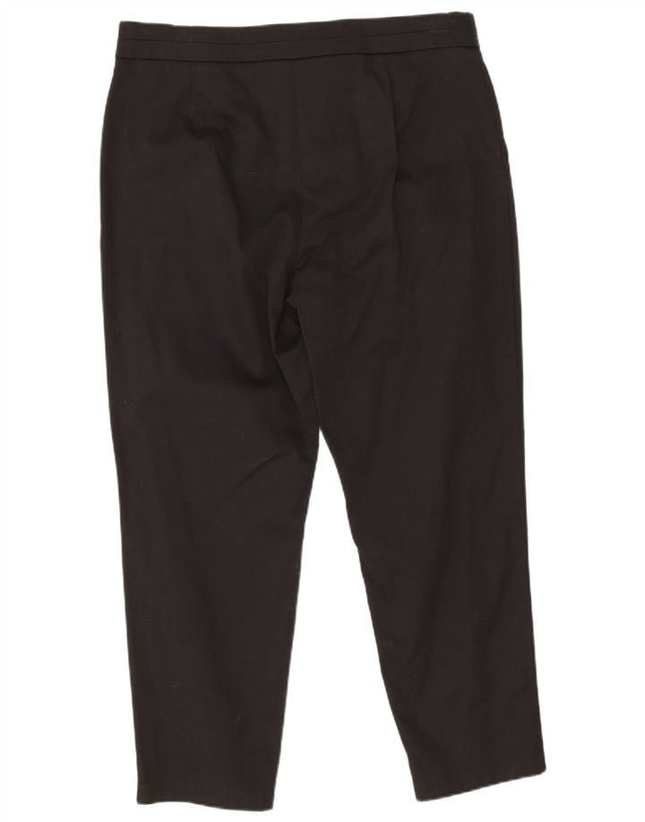 Marks & Spencer Dame Cropped Trousers UK 12 Medium W30 L23 Black Bomuld