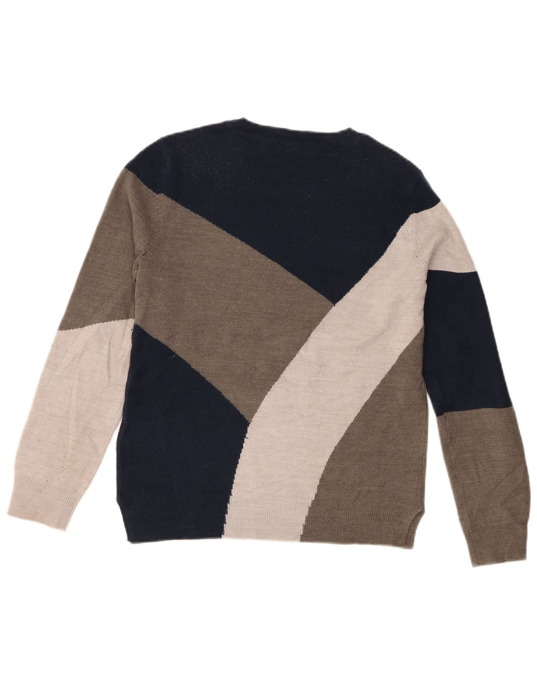 Marks & Spencer Dame sweater med rund hals DK 8 lille grå farveblok