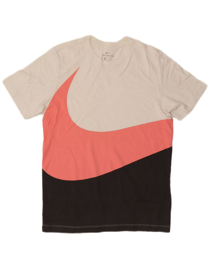 Nike Herre grafisk T-shirt Top Medium White Colourblock Bomuld