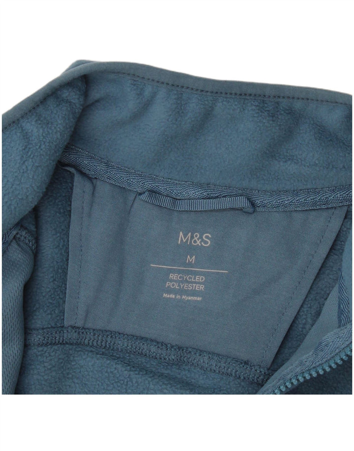 Marks & Spencer Herre Fleecejakke UK 38 Medium Blue Polyester