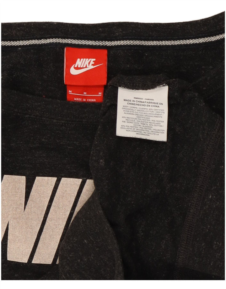 Nike Off Shoulder Grafisk Top 3/4 ærmer UK 14 Medium Grey Flecked