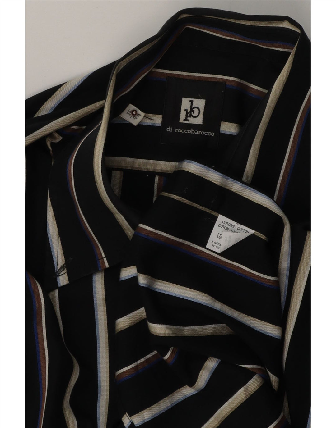 ROCCOBAROCCO Herreskjorte str. 41 16 Stor sortstribet bomuld