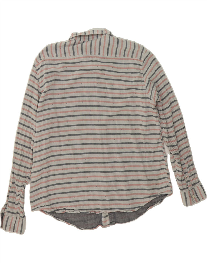 DOCKERS Mens Modern Fit Shirt XL Beige Striped Cotton Vintage Dockers and Second-Hand Dockers from Messina Hembry 