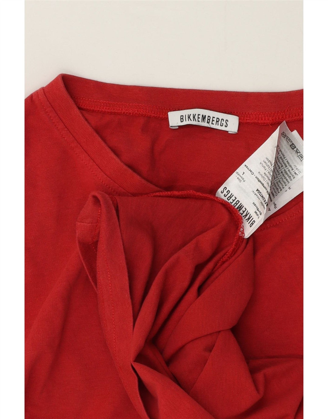 Bikkembergs Herre Grafisk T-Shirt Top Stor Rød Bomuld