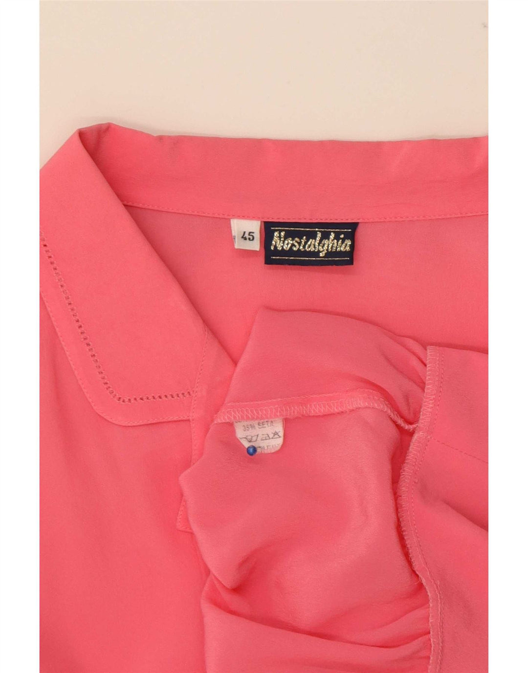 Nostalghia Dame Skjorte Bluse IT 45 Large Pink Silk