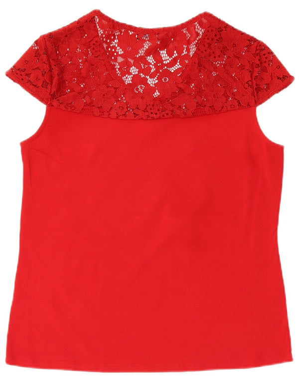 GUESS Damebluse Top UK 12 Medium Red Floral