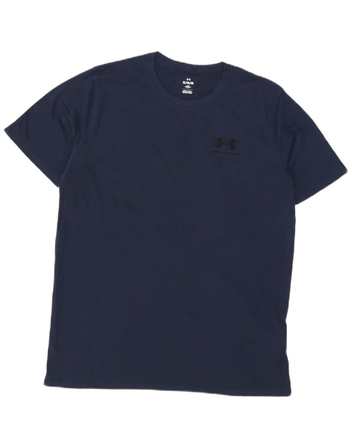 Under Armour Herre T-Shirt Top XL Marineblå Bomuld