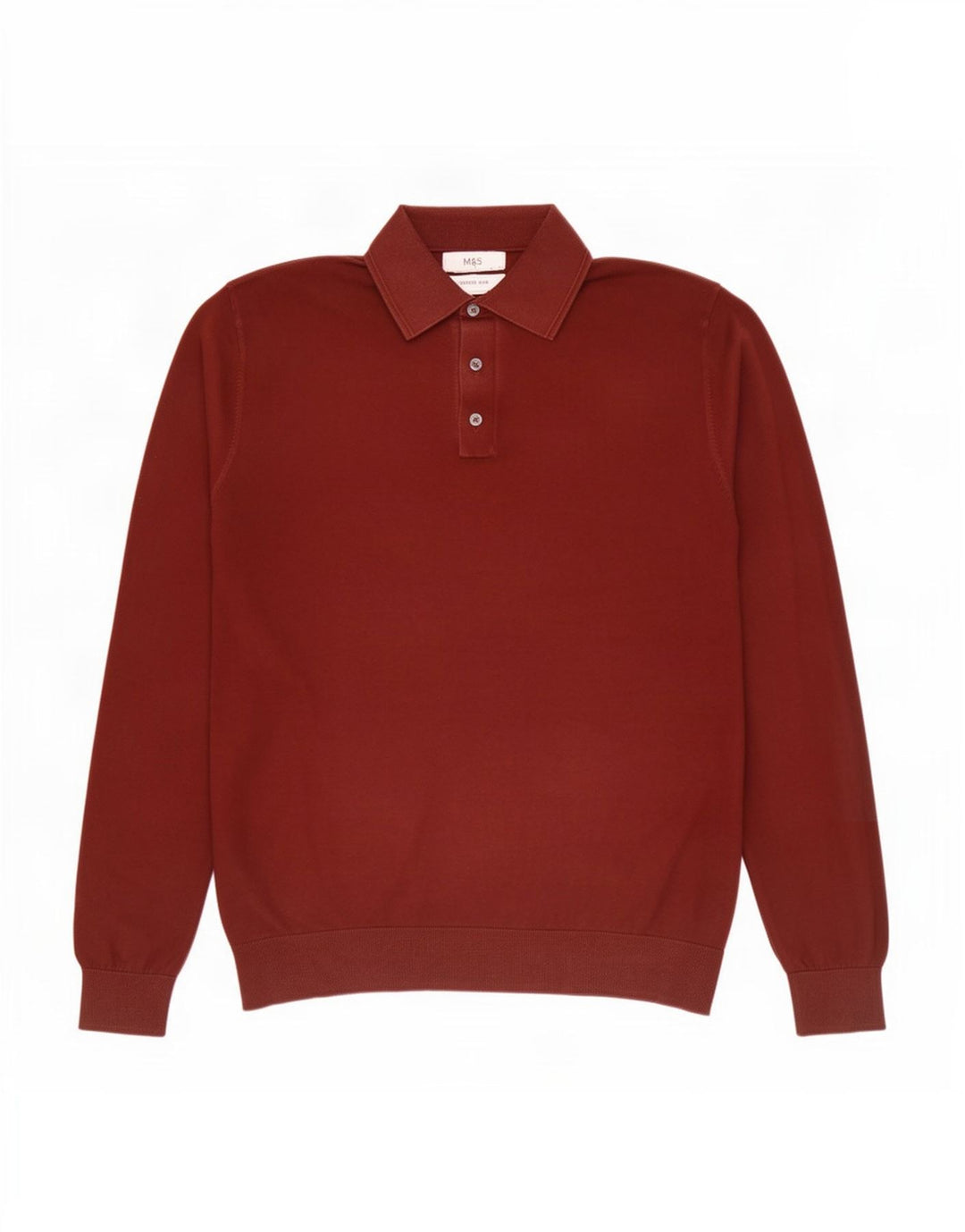 Marks & Spencer Herre Polo Neck sweater Medium Brun Bomuld