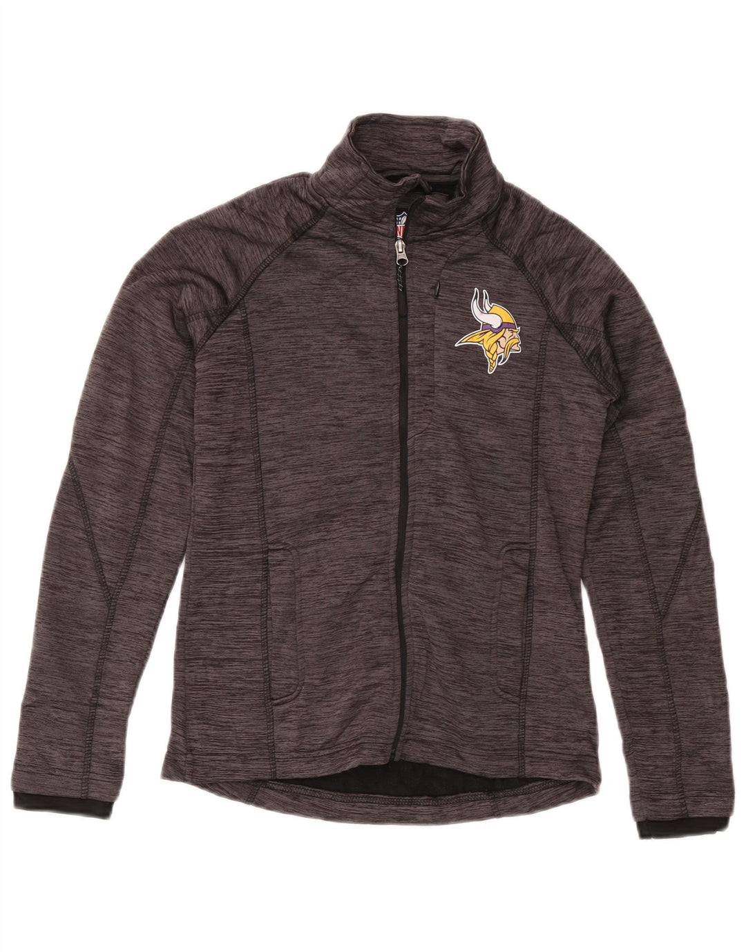 NFL Womens Minnesota Vikings træningsdragt Topjakke UK 10 Small Grey Flecked