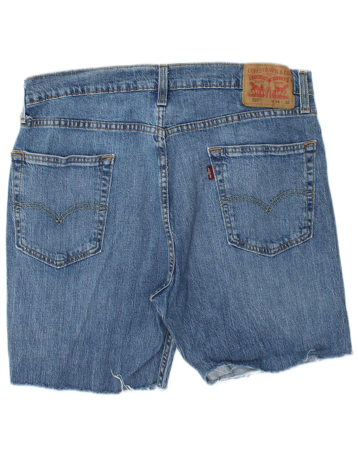 LEVI'S Herre 527 denimshorts W34 Stor blå bomuld