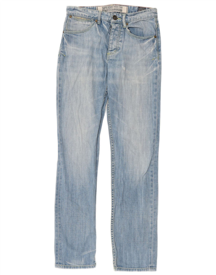 SUPERDRY Mens Straight Jeans W28 L32 Blue Cotton