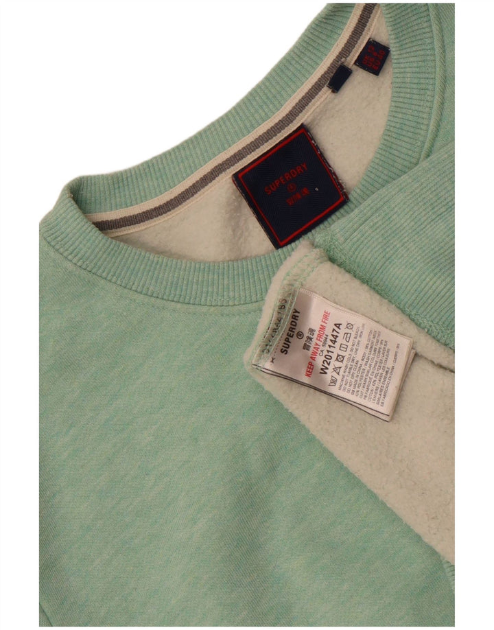 Superdry Womens Oversized Sweatshirt Jumper UK 12 Medium Green Bomuld